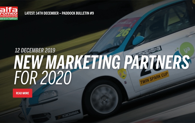 Official Motorsport Marketing Partners for the Alfa Romeo Championship 2020