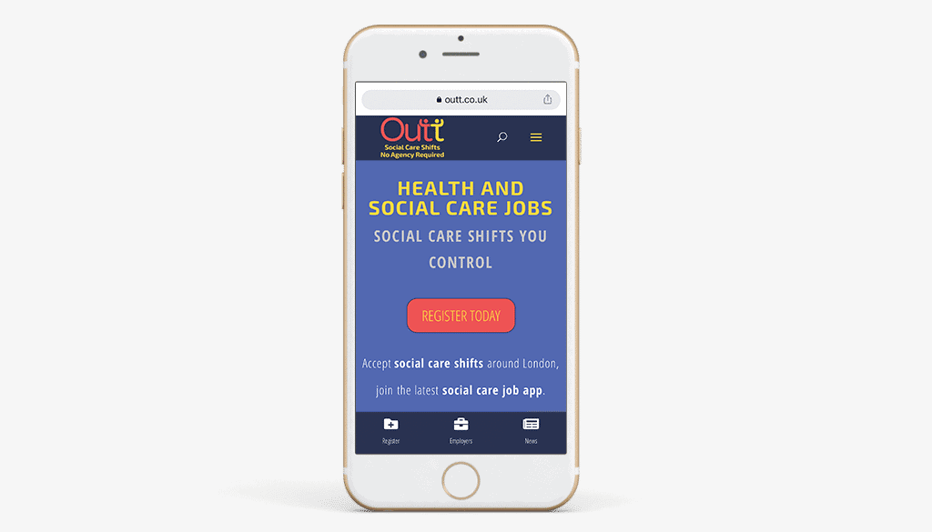 OUTT - social care recruitment app