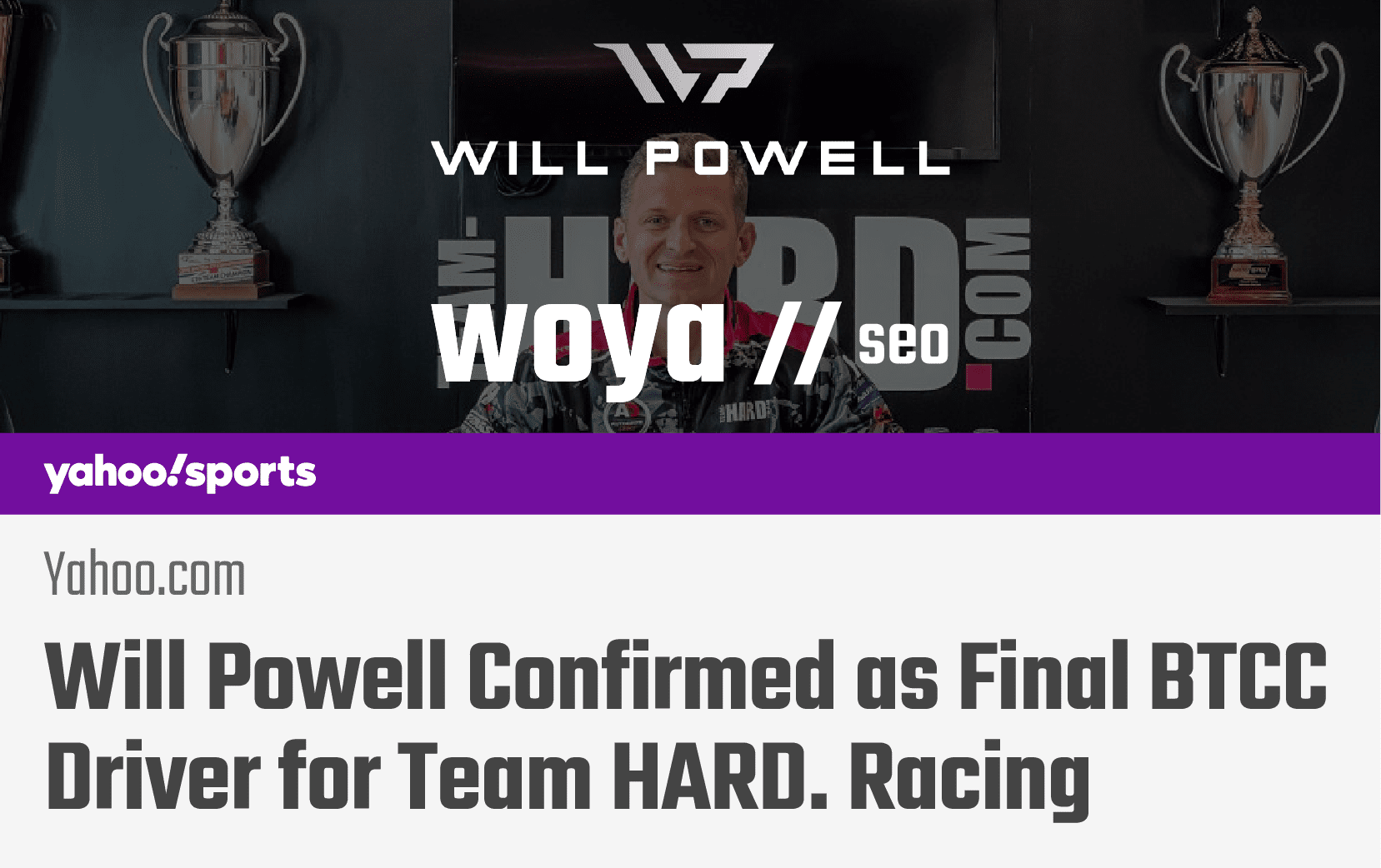 Proud Digital Media Partners of Will Powell in the British Touring Car Championship