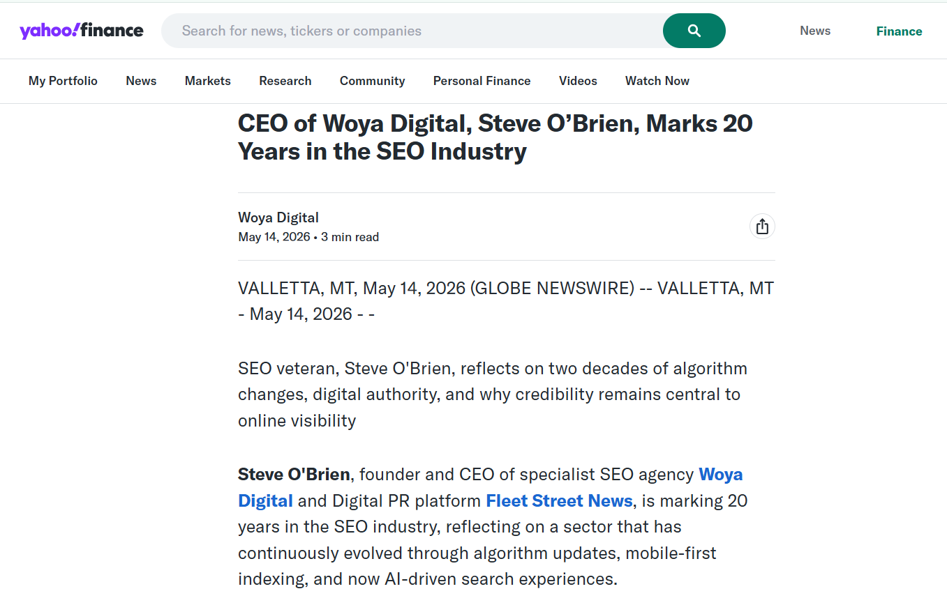 Yahoo Steve O'Brien