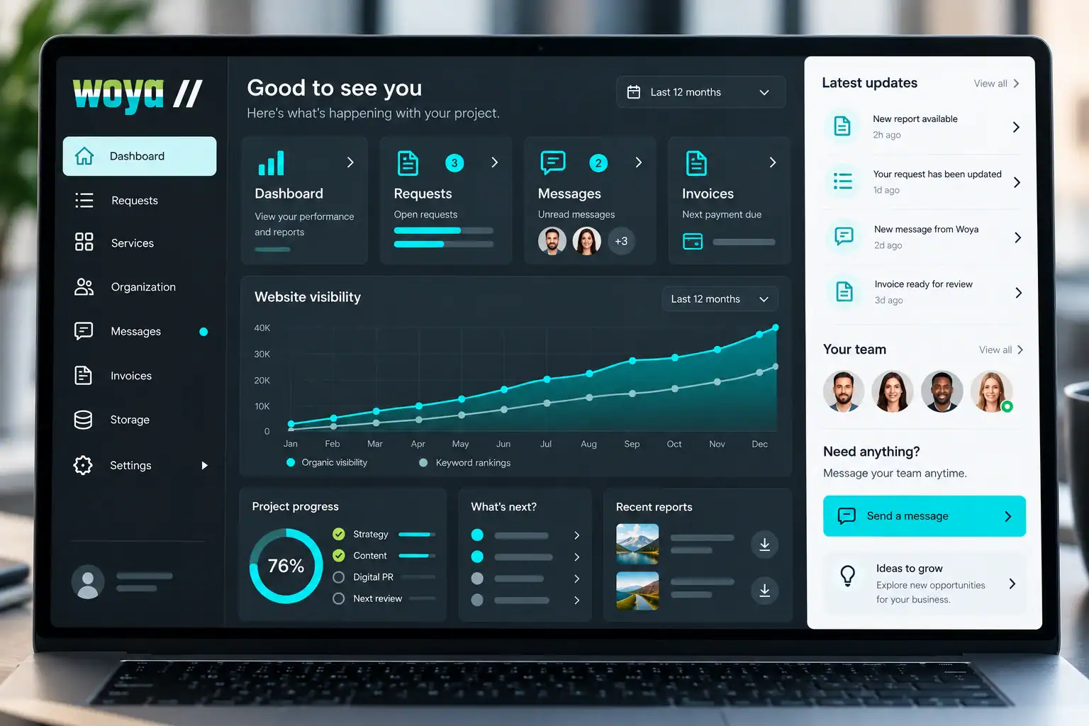 Woya Client Dashboard